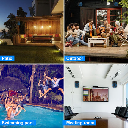 STUDIOFINIX 5,25-tolline 600-vatine veekindel õuekõlar, Bluetooth-ühilduv, aeda, terrassile, verandale, restorani, koju (4 kõlarit)