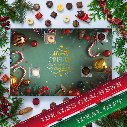 Hallingersi magusad jõulud - vegan advendikalender, käsitööna valminud šokolaadikink, osaliselt alkoholiga, valmistatud veganšokolaadist (karp) - emadepäevakingitus ja kingiideed isadepäevaks | Head Hanukat