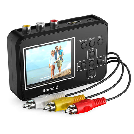 DIGITNOW! Video Grabber digitizes video tapes directly to memory card, video-to-digital converter for VCRs, VHS cassettes, Hi8, camcorders, DVDs, and VHS digitizers (black)