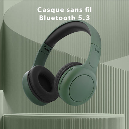T'nB - juhtmevabad Bluetooth-kõrvaklapid, mugavad kõrvaklapid, vahupadjad, integreeritud mikrofon, reguleeritav peavõru, 24-tunnine aku tööiga, kerged ja kokkupandavad - rohelised
