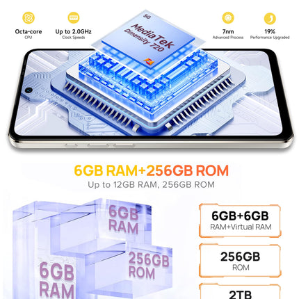 Ulefone Note 18 Ultra 5G nutitelefon, 12GB+256GB/SD-2TB mobiiltelefon ilma lepinguta 50MP+32MP 6.78" FHD+ 5450mAh Android 13 MTK Dimensity 720 mobiiltelefon 5G, kahe SIM-kaardiga 5G lukustamata mobiiltelefonid NFC 2-aastane garantii valge