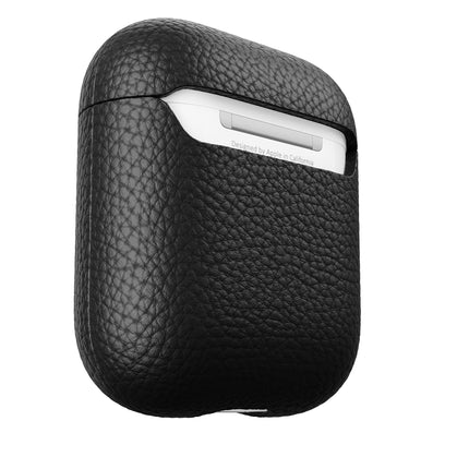 Keybudz Artisan nahast kaitseümbris Apple AirPodsi ümbrisele, ümbrisekate, ehtne nahk, kõrvaklapid, kõrvaklappide tarvikud, laadimisümbris, must