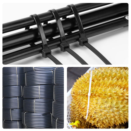 Armpow 40 Pack 12x500mm Tensile Strength 114KGS/250LBS Cable Ties Long Robust, UV-Resistant Cable Ties with Slider Cable Ties Made of Thick Nylon for Cable Management (Black)