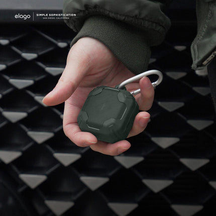 elago Armor Case Compatible with Samsung Galaxy Buds FE (2023), Galaxy Buds2 Pro Case, Compatible with Galaxy Buds2, Buds Pro Case, Compatible with Galaxy Buds Live Case (Dark Green)