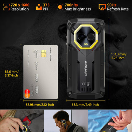 Ulefone Armor Mini 20T Pro 5G Outdoor Smartphone Unlocked, 4.7'' Thermal Imaging Camera Android 14 16GB+256GB 50MP+32MP 6200mAh 33W IP68/IP69K Outdoor Smartphone Unlocked 5G Dual SIM/NFC/GPS
