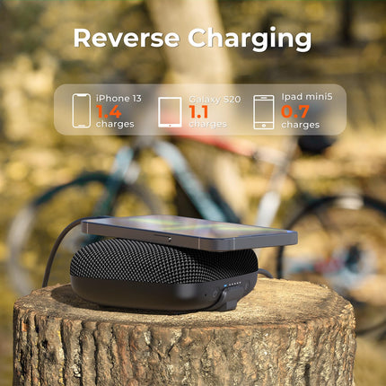 Tribit Bluetooth Portable Speaker StormBox Micro 2 IP67 waterproof with powerful wireless stereo pairing and built-in XBass for outdoor travel and cycling