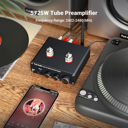 Fosi Audio Box X3 5725W lamp-fono-eelvõimendi, plaadimängija eelvõimendi MM-fonograafile, Bluetooth 5.0 mini-stereo-Hi-Fi eelvõimendi koduseks helisüsteemiks