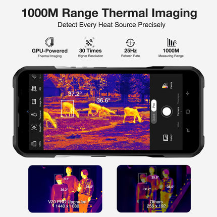 DOOGEE V20 Pro Outdoor Smartphone Without Contract 5G, 20GB RAM + 256GB ROM/2TB, Thermal Imaging Camera, 64MP+24MP Night Vision, 6.43" AMOLED FHD+ Dual SIM 5G Outdoor Smartphone Without Contract 6000mAh/33W IP68/OTG/NFC