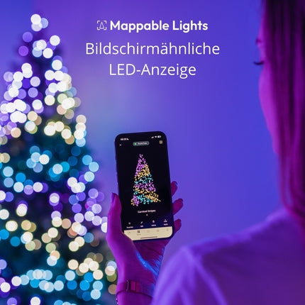 Twinkly Strings USB-C Pearls 100 LED-i, pärlikujulised LED-haldjatuled, RGB LED-tuled, mitmevärvilised, valentinipäeva tuled, ühildub Alexa ja Google Home'iga, USB-C, läbipaistev kaabel, 6 m