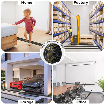 Cable protector with 3 cable channels, 1.05 m floor cable cover with fastening wire organizer - flexible, cuttable wire hiding set, ideal for office, home, warehouse, garage