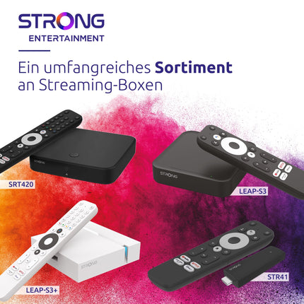 STRONG - Android TV 4K UHD voogedastusboks - Leap-S3+ V2 - Chromecasti sisseehitatud - Ühildub Google Voice Assistantiga - Dolby Atmos ja Dolby Vision - Google Play, Netflix, Prime Video ja palju muud