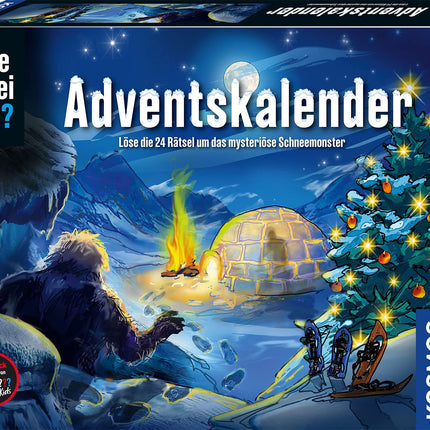 Kolme uurija advendikalender 2023 KOSMOS 632533-lt. Lahenda 24 põnevat mõistatust salapärase lumekoletise kohta, lastele mõeldud mänguasi ja pusle advendikalender.