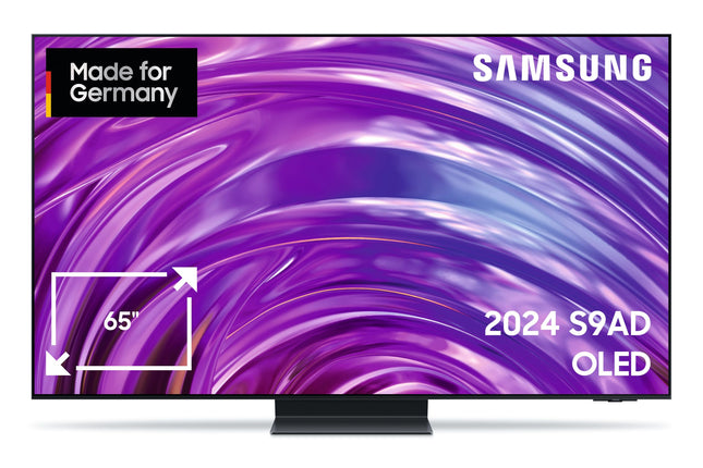 Samsung OLEDGQ65S9AD 4K TV 65 inches (163 cm), TV with Neural Quantum 4K AI Gen2 Processor, OLED HDR+, AI Upscaling, Smart TV, AI, GQ65S9ADATXZG, German Model [2024]