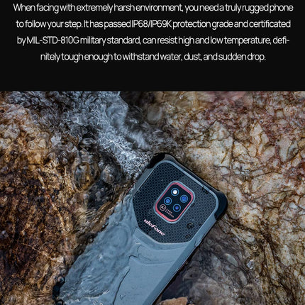 Ulefone Power Armor 14 Outdoor Smartphone without Contract, 10000mAh Battery, Helio G35 4GB 64GB, 6.52'' 20MP + 16MP Camera (Underwater Photography), IP68 IP69K Android 11 Rugged Phone, NFC Wireless Charging GPS