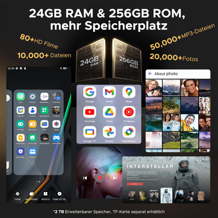 DOOGEE V MAX S 5G lukustamata õuenutitelefon, 22000mAh 33W, 24GB+256GB, 6.58" FHD+ 120Hz õuenutitelefon Android 14, kahekordne 1200LM telkimisvalgusti ehitusplatsi telefon 108MP+20MP, kahekordne kõlar/NFC/IP69K