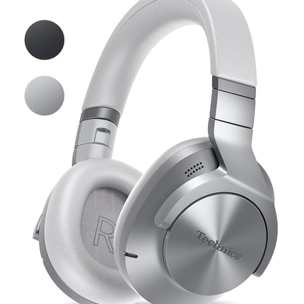 Technics EAH-A800E-S Bluetooth headphones, over-ear with noise cancelling and microphone, easy connection, foldable, silver