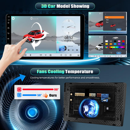 CAMECHO 8-tuumaline Android 15 Qualcomm 4+64G autostereo Ford Fiesta, Focus, Transit, Connect, Kuga, Mondeo jaoks koos tahavaatekaamera, 9-tollise juhtmevaba Carplay, DSP, Bluetooth-raadio ja Android Auto WiFi, FM/RDS, GPS-iga
