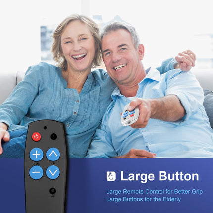 Universal TV remote control with large button for elderly people, easy setup - senior remote control - universal remote control - works for TV and cable IR devices