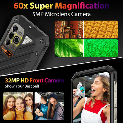 Ulefone Power Armor 18 Ultra Phone, Shatterproof, 5G, Smartphone, Shatterproof, 24GB + 512GB, Temperature Measurement, 108MP + 32MP, 9600mAh, 6.58 inch, 120Hz FHD+, Shatterproof Phone Android