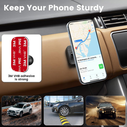 OHLPRO Compatible with MagSafe Car Mount Charger, Car Phone Holder with Charging Function for iPhone 16 Pro Max/16 Pro/16 Plus/15/14/13/12 Series, Magnetic Car Phone Holder Wireless Car Holder