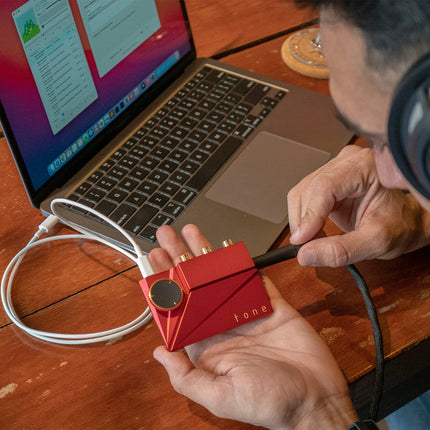 Khadas Tone2 Pro DAC kõrvaklapivõimendi, tasakaalustatud kaasaskantav kõrvaklapivõimendi, HiFi võimendussüsteem USB-sisendiga, 3,5 mm tasakaalustamata/4,4 mm tasakaalustatud, RCA riistvaraline MQA dekooder (punane)