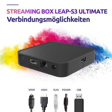 STRONG - Android TV 4K UHD voogedastusboks - Leap-S3 Ultimate - 2 kuud Zattoo - Chromecasti sisseehitatud - Google Voice Assistant - Dolby Atmos ja Vision - Google Play, Netflix, Prime Video ja palju muud