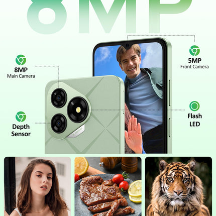 Ulefone Note 19 nutitelefon ilma lepinguta Android 14 nutitelefon 6,56" HD+ ekraan, 6GB+64GB/512GB lukustamata mobiiltelefonid, 8MP kaamera, 5000mAh, 4G kahe SIM-kaardiga odav mobiiltelefon/Face ID/GPS, 2-aastane garantii