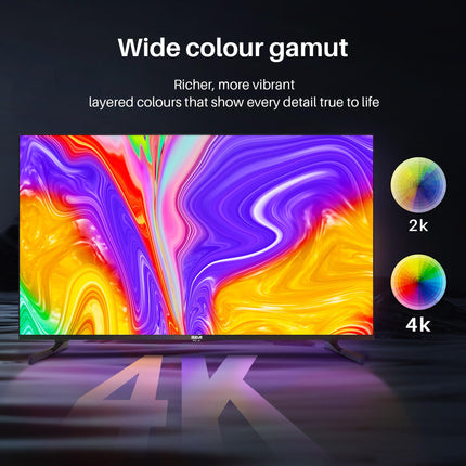 RCA RAQ50UN1 QLED TV 50 inches (126 cm) 4K UHD Smart Android TV Aver HDR Google Assistant Dolby Audio WiFi Bluetooth YouTube Netflix Prime Video VEVO Disney+
