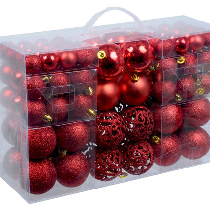 Christmas balls 100 pieces 3/4/6 cm &amp; Shatter Proof Christmas tree decoration (red)