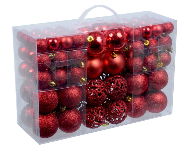 Christmas balls 100 pieces 3/4/6 cm &amp; Shatter Proof Christmas tree decoration (red)