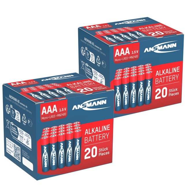 ANSMANN leelispatarei Micro AAA / LR03 1.5V / pika elueaga leelispatareide sooduspakk praktilises hoiukarbis / 40 tk