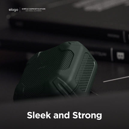 elago Armor Case Compatible with Samsung Galaxy Buds FE (2023), Galaxy Buds2 Pro Case, Compatible with Galaxy Buds2, Buds Pro Case, Compatible with Galaxy Buds Live Case (Dark Green)