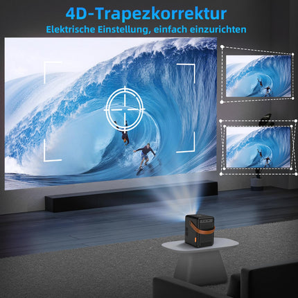 【Elektriline fookus】 Projektor 5G WiFi Bluetooth FunFlix G1 miniprojektor 1080P Full HD videoprojektor 300-tolline intelligentne suum, ühildub nutitelefoni/TV-pulga/HDMI/AV/USB-ga