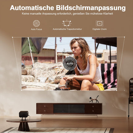 [Netflixi-sertifitseeritud ja autofookusega] XuanPad projektor 1080P miniprojektor WiFi ja Bluetoothiga, 210° pööratava alusega, automaatse trapetsikorrektsiooni, tolmufiltri ja soojuse hajutamise süsteemiga
