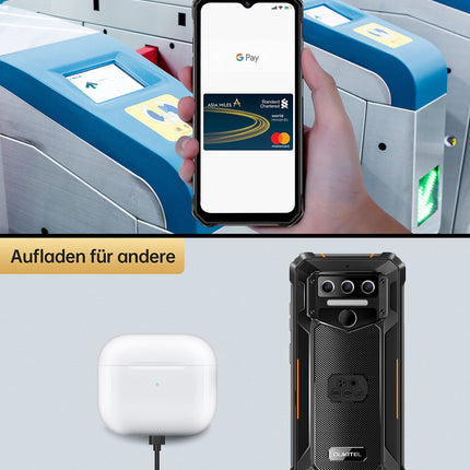 OUKITEL WP23 Android 13 välistingimustes kasutatav mobiiltelefon 10 600 mAh vastupidav nutitelefon 6517 tolli HD+ 7 GB + 64 GB 1 TB laiendatav ilma lepinguta 13 MP + 5 MP kaamera 4G kahe SIM-kaardiga, IP68/NFC/OTG/GPS/Face ID, roheline