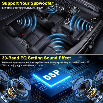 8" juhtmevaba ühe DIN-pesaga autoraadio Carplay ja Android Auto puutetundliku ekraaniga, autoaudio vastuvõtja, Bluetooth 5.3, tahavaatekaamera, FM/AM, SWC, MirrorLink, laadimisfunktsioon