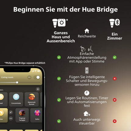 Philips Hue Festavia ketivalgustid, valge ja värviline meeleolu, hämardatavad, 250 mini-LED-i, 20 m pikkused, veekindlad, ühilduvad Amazon Alexaga (Echo ja Echo Dot)