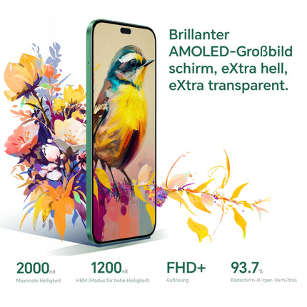 HONOR X8b nutitelefon, Android-mobiiltelefonid ilma lepinguta (108+50MP, 6,7-tolline FHD+ AMOLED ekraan, 256GB / 8GB RAM, kahekordne SIM-kaart, NFC), südaöömust