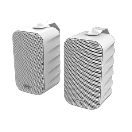 Audibax Delta 52 BT valge Bluetooth-kõlar, suure jõudlusega aktiivne seinakõlar, Bluetooth-ühilduv, kõrgsagedusvahemik (80 Hz–20 kHz), ruumiline heli