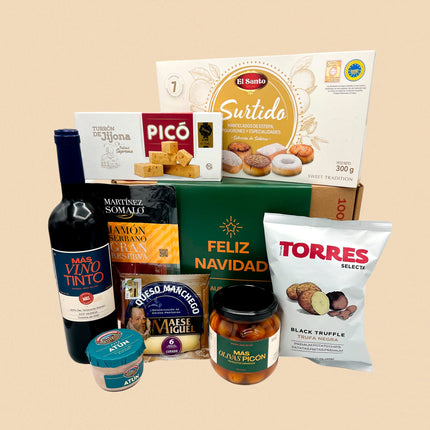 MAS PRODUCTOS ESP - Hispaania jõulukorv "Feliz Navidad" – Hispaania hõrgutised – Kingikorv meestele ja naistele – Kvaliteetne kingiidee