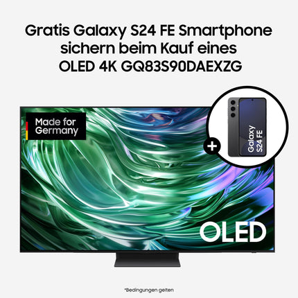 Samsung OLED 4K S90D 83-inch (211 cm), UHD TV, TV with NQ AI Gen2 processor, OLED HDR+, 4K AI picture enhancement, Gaming Hub up to 144Hz, Dolby Atmos sound, OTS Lite, Knox security, Smart AI TV