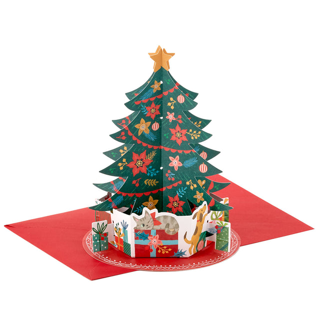 Hallmark Paper Wonder hüpikkaardid jõuludeks, jõulupuu (8 kaarti ja ümbrikku)