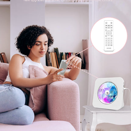 Greadio kaasaskantav CD-mängija Bluetooth 5.0-ga, CD-muusikamängija puldiga, HiFi heli kõlar, tolmukate, LED-ekraan, FM-raadio, toetab AUX/USB-d, kõrvaklapipesa kingituseks, koduseks kasutamiseks