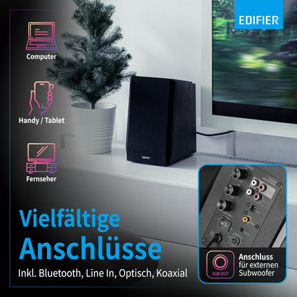 Edifier R1855DB Bluetooth kõlarisüsteem RMS 16Wx2 + 19Wx2, must