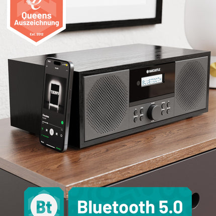 DAB-raadio CD-mängija ja Bluetoothiga | 60 W stereosüsteem | Kompaktne süsteem USB-ga | HiFi CD-mängija | FM-raadio muusikasüsteem | Digitaalraadio CD-mängija ja kaugjuhtimispuldiga | Köögiraadio | OAKCASTLE DAB500