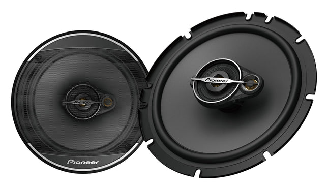Pioneer TS-A1671F 16.5 cm 3-way coaxial speaker set with 2 speakers (320 W max. each, 70 W sine), powerful sound, high efficiency, 48 mm installation depth, 144 mm installation cutout, with grille