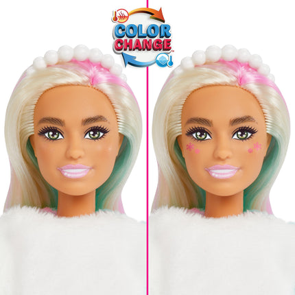 Barbie Cutie paljastab advendikalendri ja nuku, siniste ja roosade juustega, 25 üllatust, sh riided, aksessuaarid ja värvi muutvad lemmikloomad, lastele mõeldud pühademänguasi