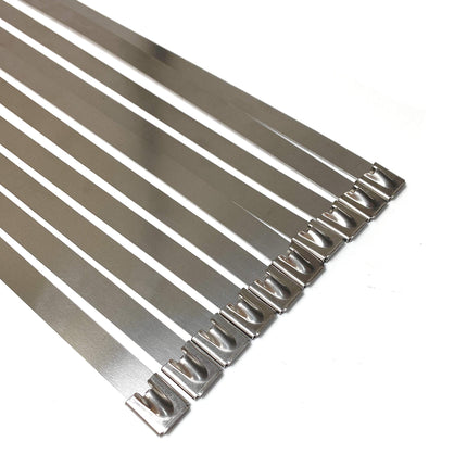 Premium stainless steel cable ties, SS304 stainless steel cable ties, metal cable ties, self-closing cable ties, marine grade metal cable ties (50, 12.0 x 500 mm)