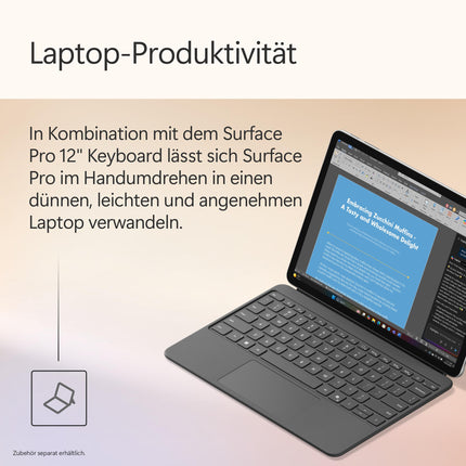 Microsoft Surface Pro | Copilot+ arvuti | 12-tolline LCD-puuteekraan | Snapdragon® X Plus | 16 GB RAM | 256 GB SSD | Uusim mudel, 1. väljaanne | Platinum