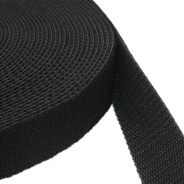 Klebeshop24 Hook and Loop Tape, Double-Sided | Hook and Loop Back-to-Back | Width and Color Selectable | 3, 8, or 25 m | Hook and Loop Tape Back-to-Back/Black, 50 mm x 3 m